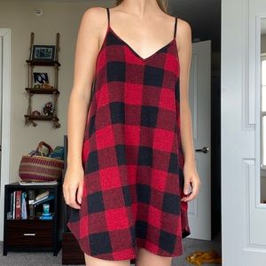Red and Black Plaid Dress
